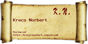 Krecs Norbert névjegykártya